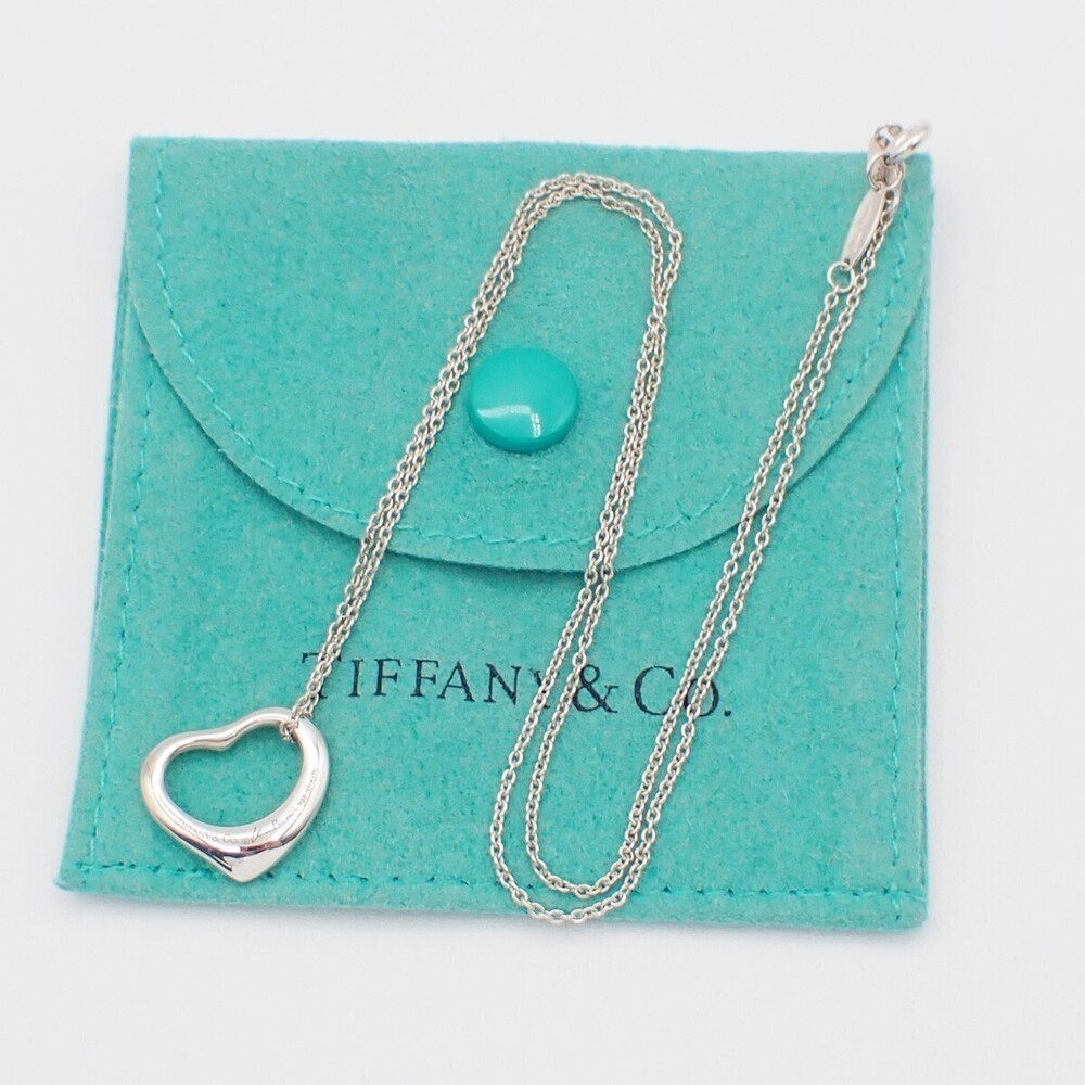 Tiffany & Co. Elsa Peretti Open Heart Pendant Sterling Silver 16mm